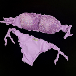 Bandeau Bikini Paillettes Lilac Bikini Bottom