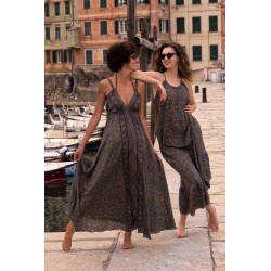 Long Dress Moon FreeLove Ibiza Anthracite 100% Silk
