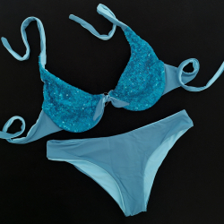 Wired Bra Cup C D Paillettes Ocean Classic Bottom