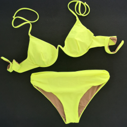 Wired Bra Cup C D Bikini Venere Yellow Sirio Fluo Classic High Bottom 5cm