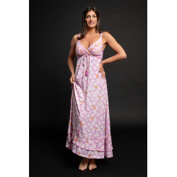 Iconique - Long Dress Pink with Straps - IC22-131