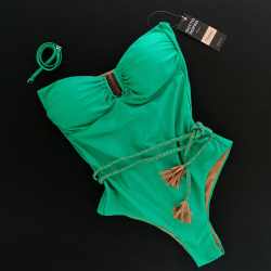 Bandeau Swimsuit Venere Emerald Green