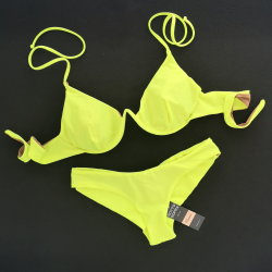 Wired Bra Cup C D Bikini Venere Yellow Sirio Fluo Brazilian Bottom