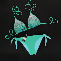 Triangle Cup C D Bikini Paillettes Jade Green Bikini Bottom