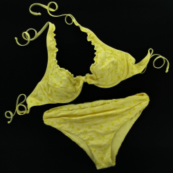 Wired Bra Cup C D Sangallo Yellow Classic Bottom 5CM High